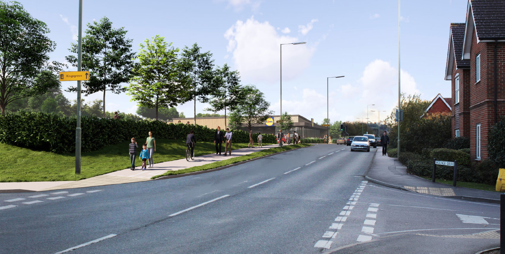 Proposed view looking south along Grove Road